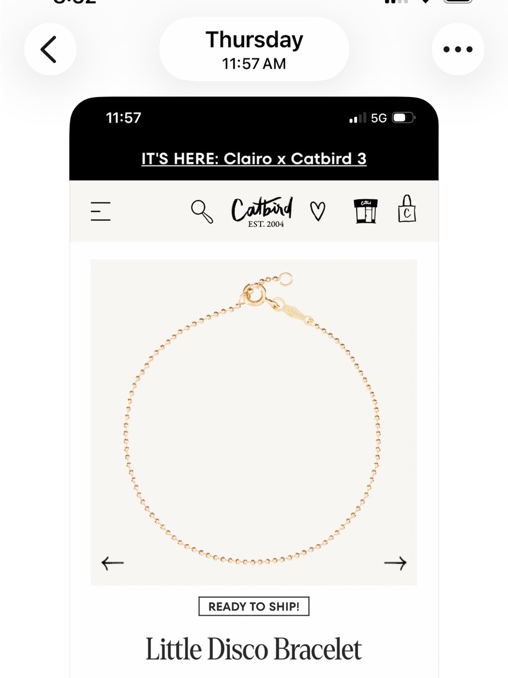 Catbird -Disco Bracelet. NEW